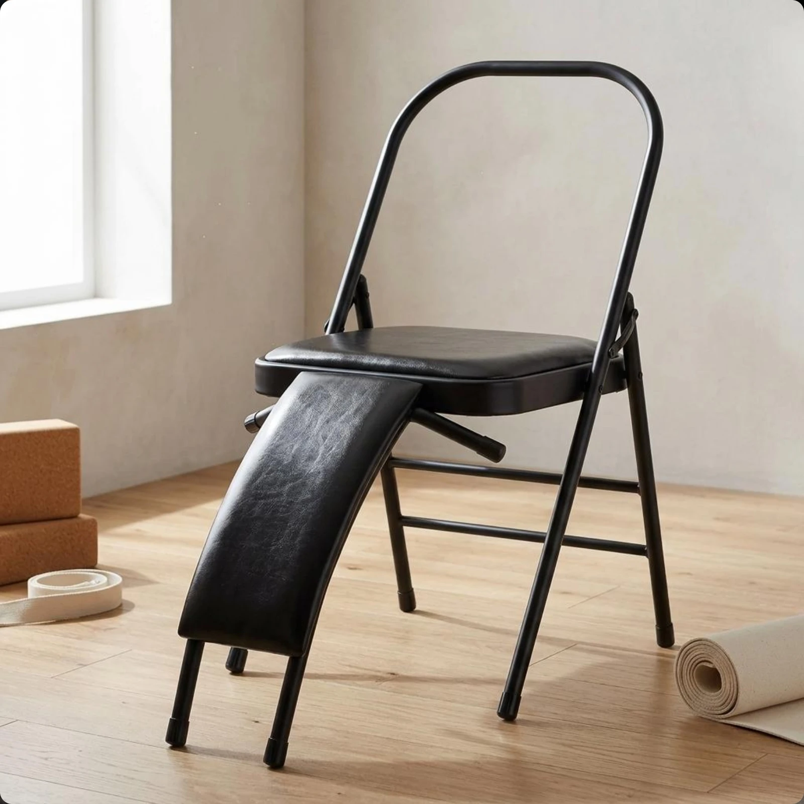 Picture 3: Folding Exercise Chair Foldable Padded Exercise Chair Fitness Gear Portable Comfortable Padding