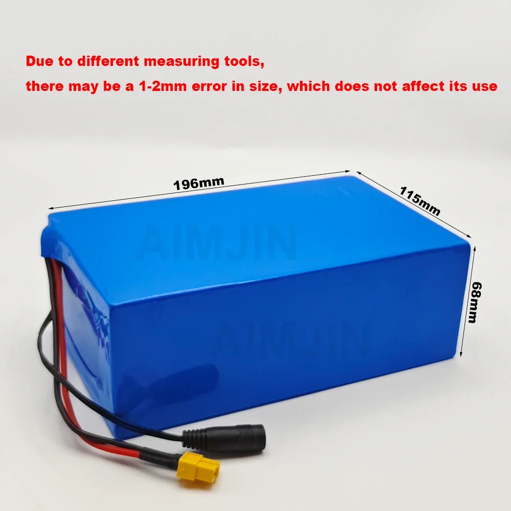 10S6P 36V 20Ah Brand new 500-1000W large capacity 18650 lithium battery for Scooters, bicycles, etc wirh BMS