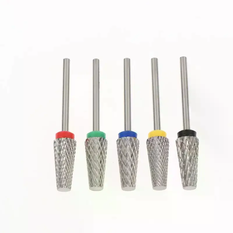 1Pcs 15mm 5in1 Cross Tooth Tungsten Steel Nail Drill Bits Wear Resistant Fast Polishing For Home Manicure Nail Salon Use