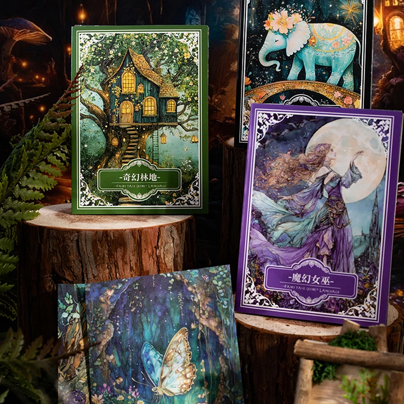 Mr Paper 30pcs Fairytale Secret Series Vintage Material Stickers Handbook Material Collage DIY Calendar Greeting Card Postcard P