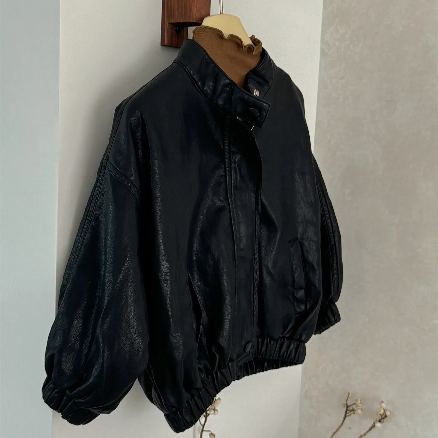 

2025 Autumn New Korean Soft Leather Jacket Casual Locomotive Windproof Jacket Children's Lapel Children's Leather Jacket