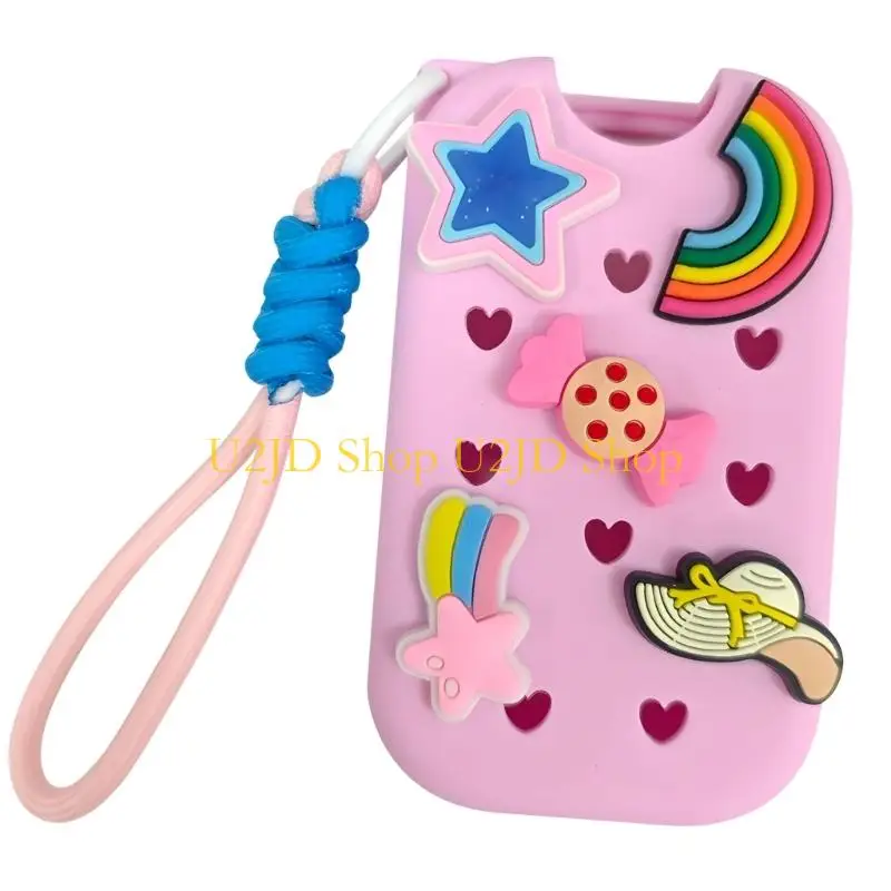 U2JD Full Coverage Silicone Case for Hand Sanitizer Bottles Including Keychain Attachment and Customizable