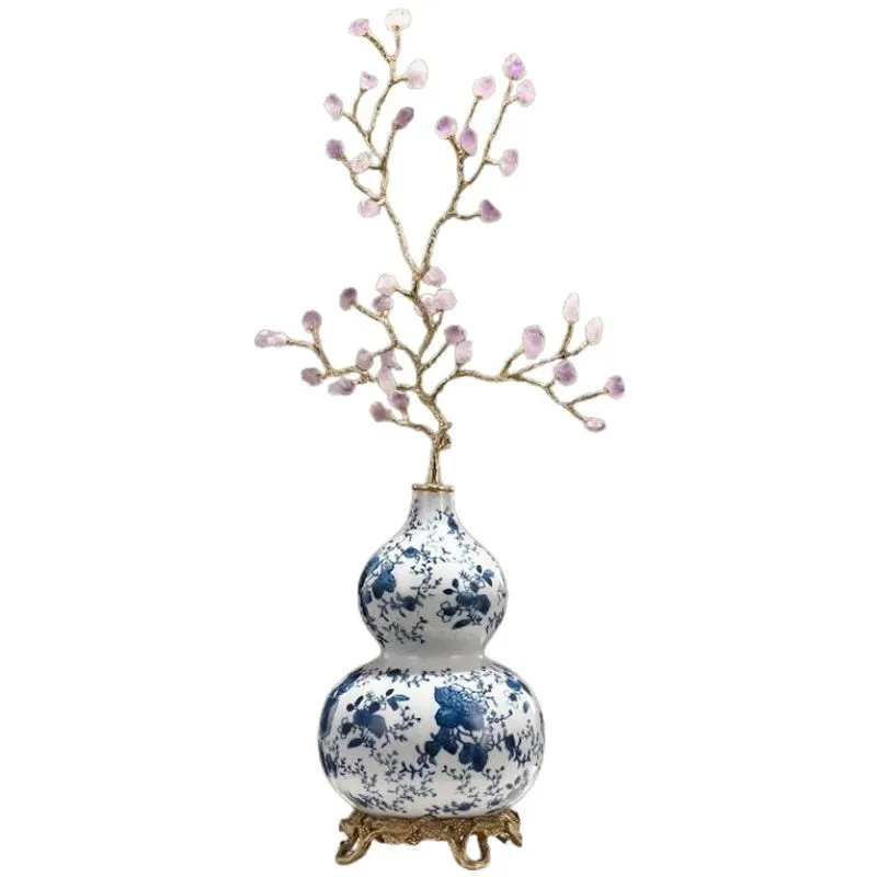 

Brass crystal ceramic gourd high-end ornament living room TV cabinet entrance decoration