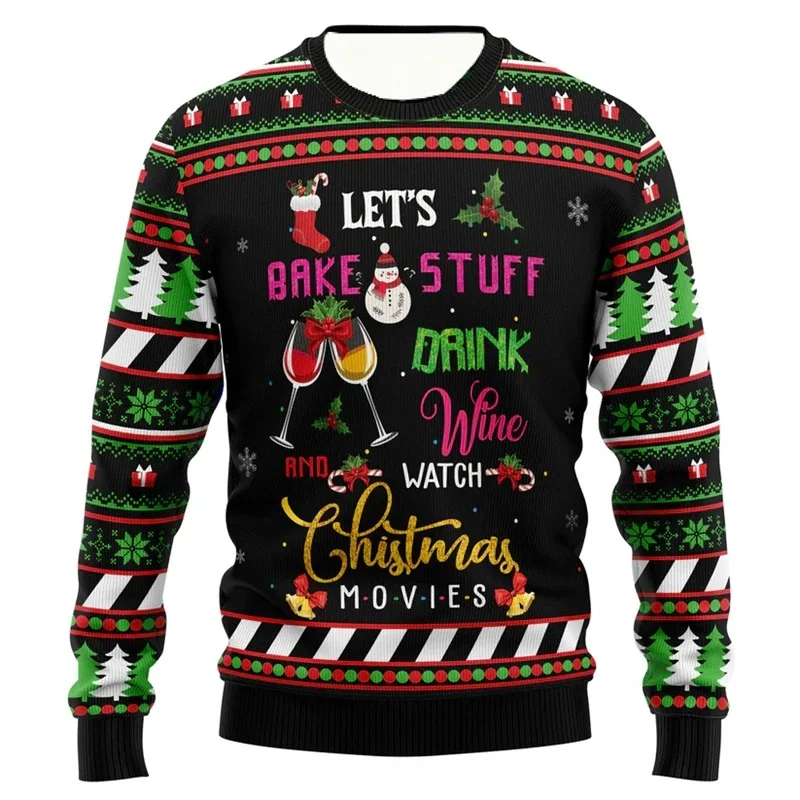 PLstar Cosmos The Beer Lover Elf Pattern 3D Printed Mens Ugly Christmas Sweater Winter Unisex Casual Warm Knitwear Pullover MY43