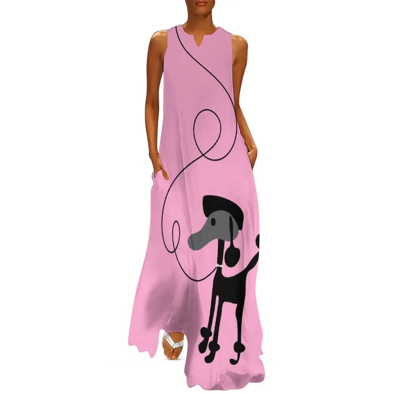 

Sock Hop 2 Poodle Skirt Pink Fun Long Dress Women's summer suit Dress for pregnant women Prom gown Dress