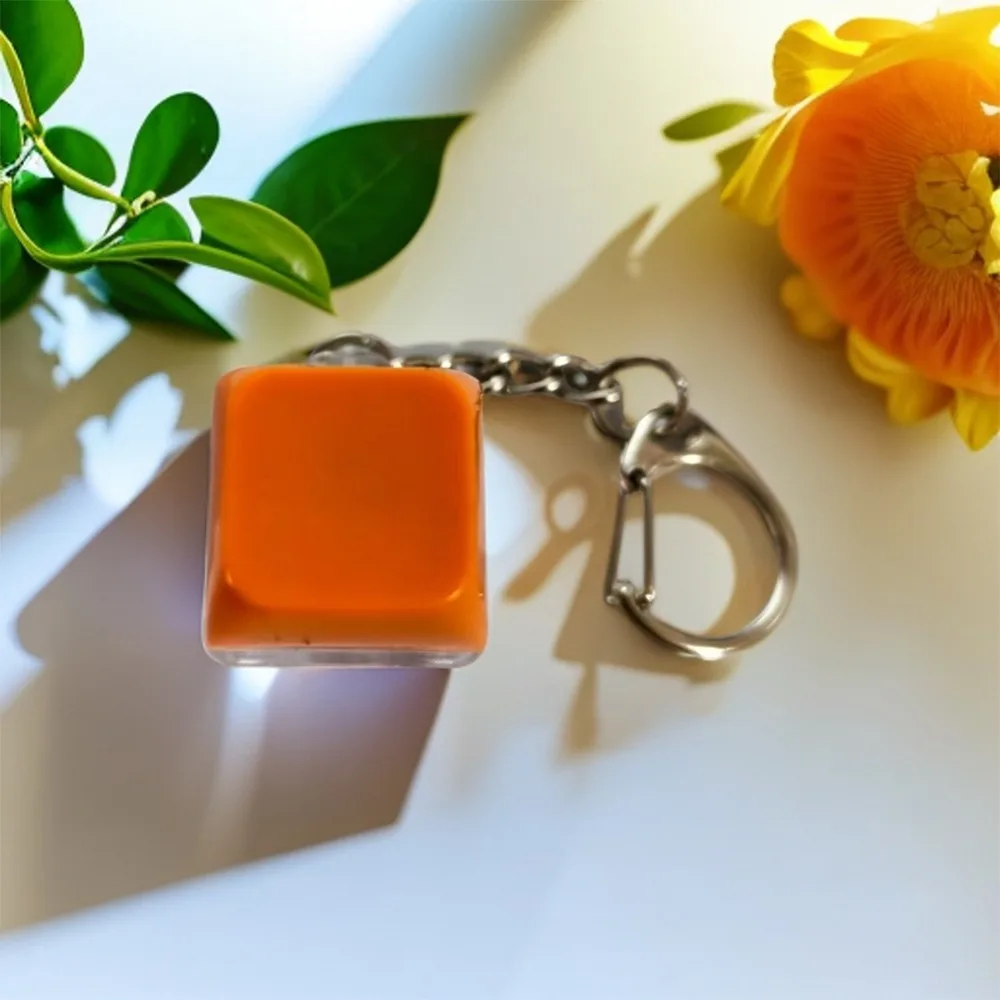 Relaxing DIY Keyboard Fidget Keychain Keys Button With Light Clicker Relief Stress Keycap Finger Keyboard Caps