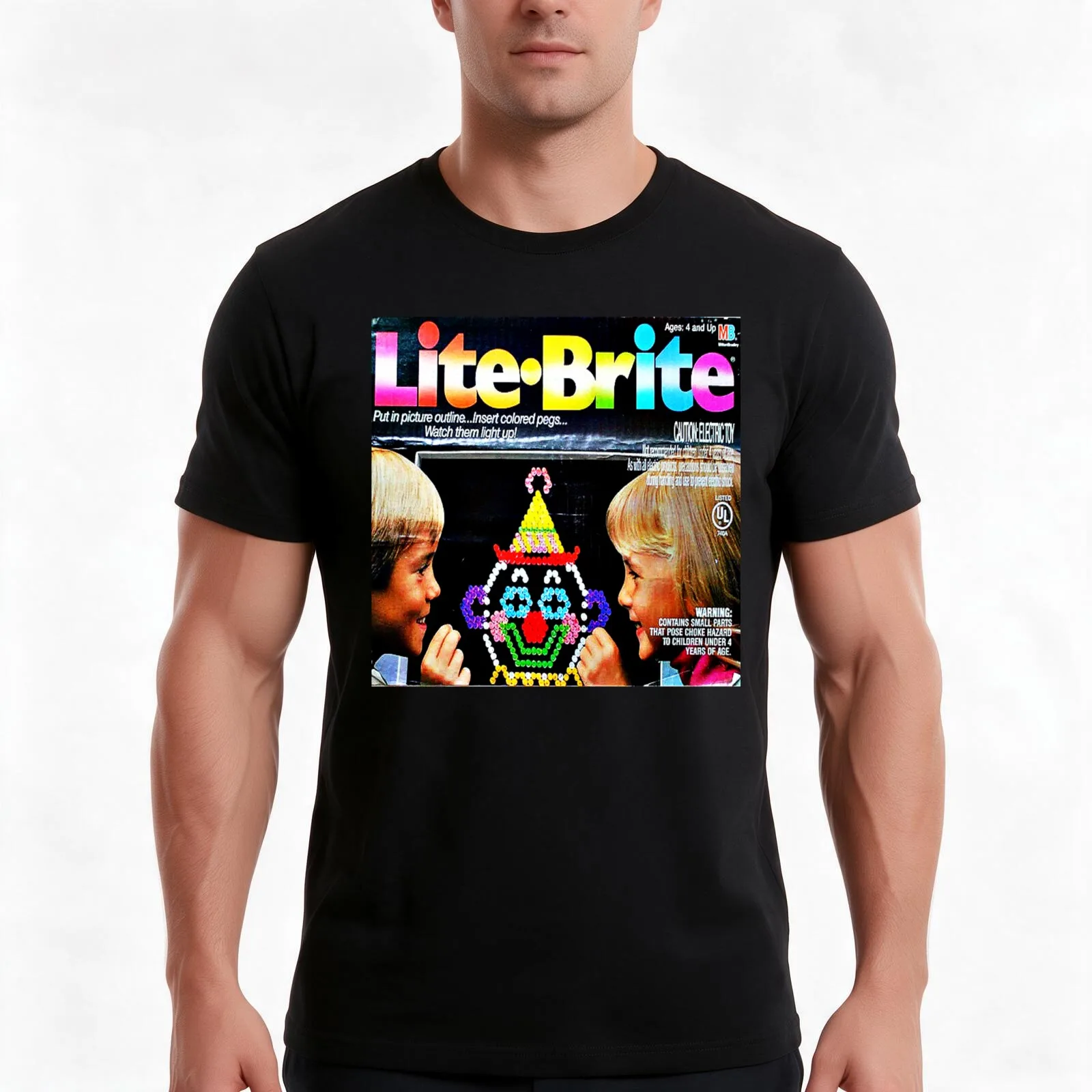 Lite Brite T-Shirt Summer Casual Cotton Tee Oversized Streetwear Tops Vintage Graphic Print Loose Fit Short Sleeve