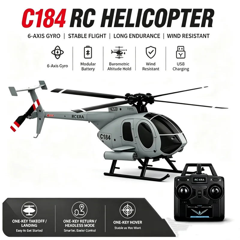 RC ERA C184 RC Helicopter 4CH 1/48  6-axis Gyro 3-Speed One Key Reverse Aircraft