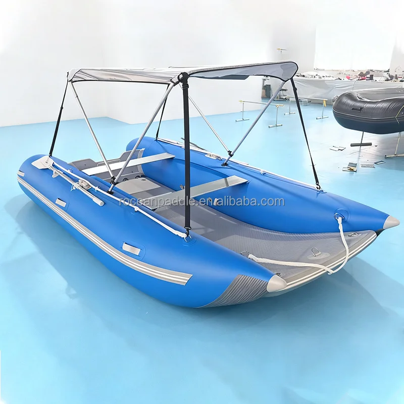 Hot Sale 11ft 12ft 13ft Inflatable Catamaran Inflatable Boat Inflatable Dinghy Mini Cat Boat In Red Or Grey