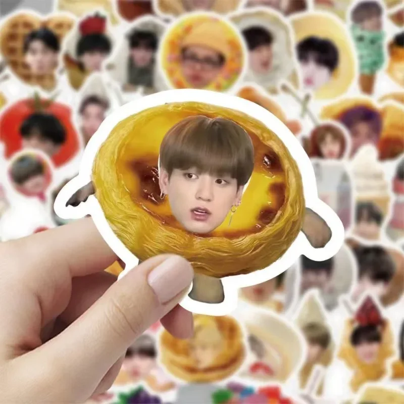 2026 New 60pcs Bt21 Food Head Stickers, Creative Decor Decals for Phone Cases, Journals, Notebooks & Desks, Diy Merch - view 4