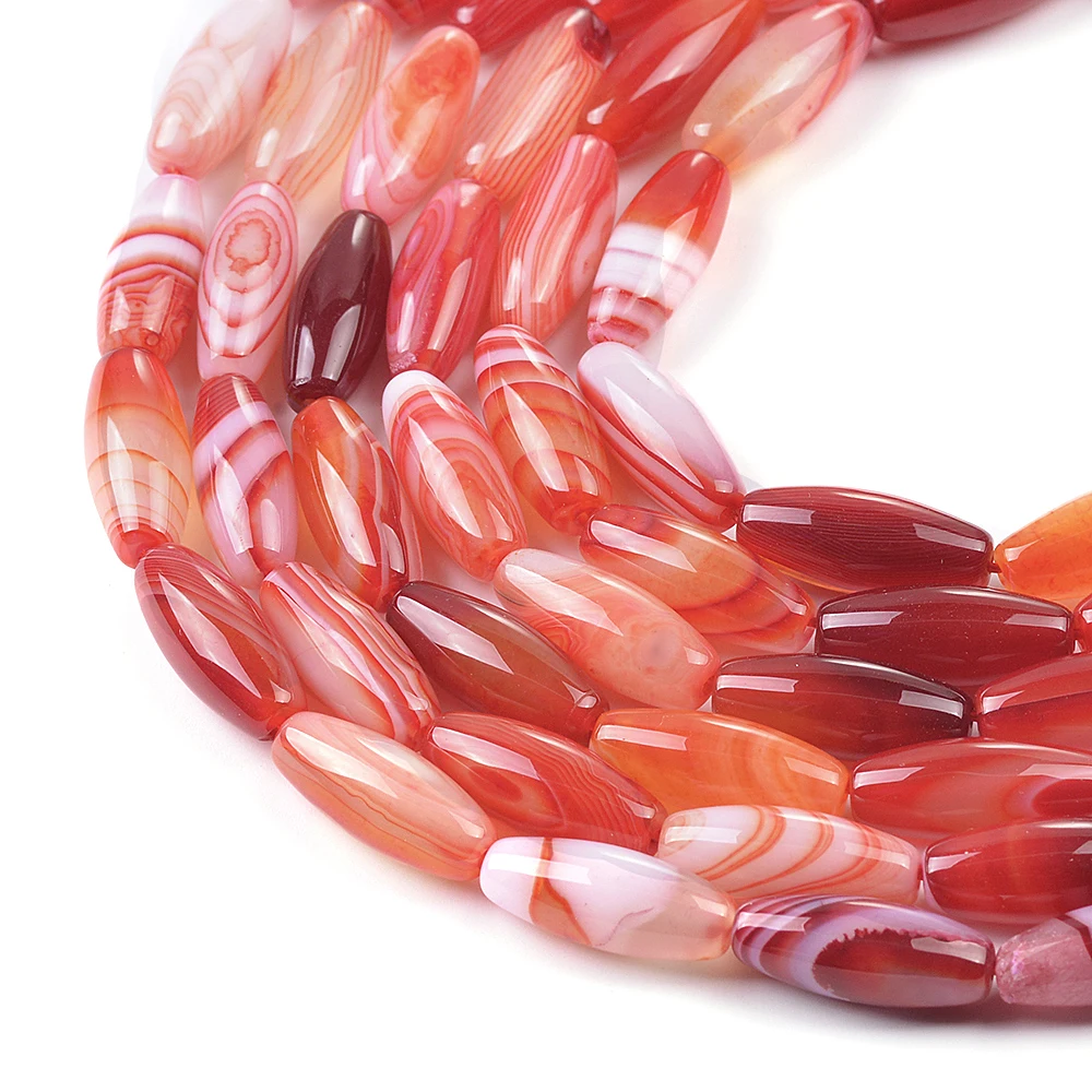 

Natural Striped Agate Rice Beads DIY bracelet necklace making