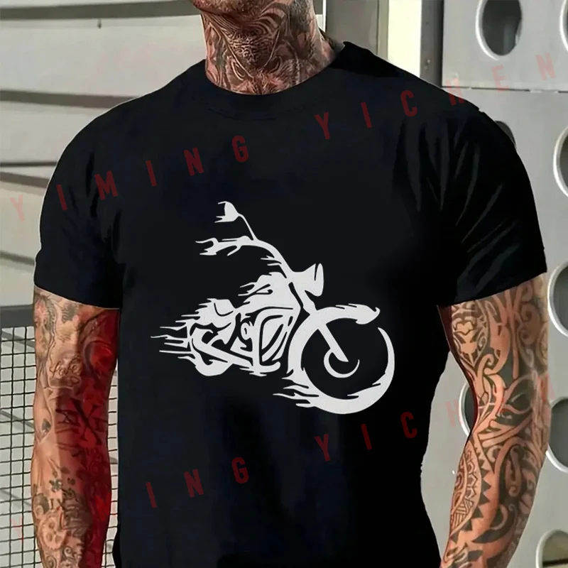 

Motorcycle Cycling Ride Print Men T-Shirt Moto Cotton Summer O-neck Short Sleeve Fashion Hip Hop Tee
