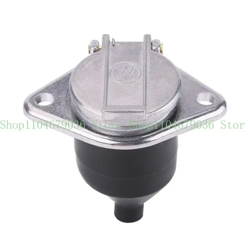 652F Sturdy 24V 7 Pin All Metal Component Easy Installation Aluminum Vehicle Outlet Simple Installation for Camping Trailers