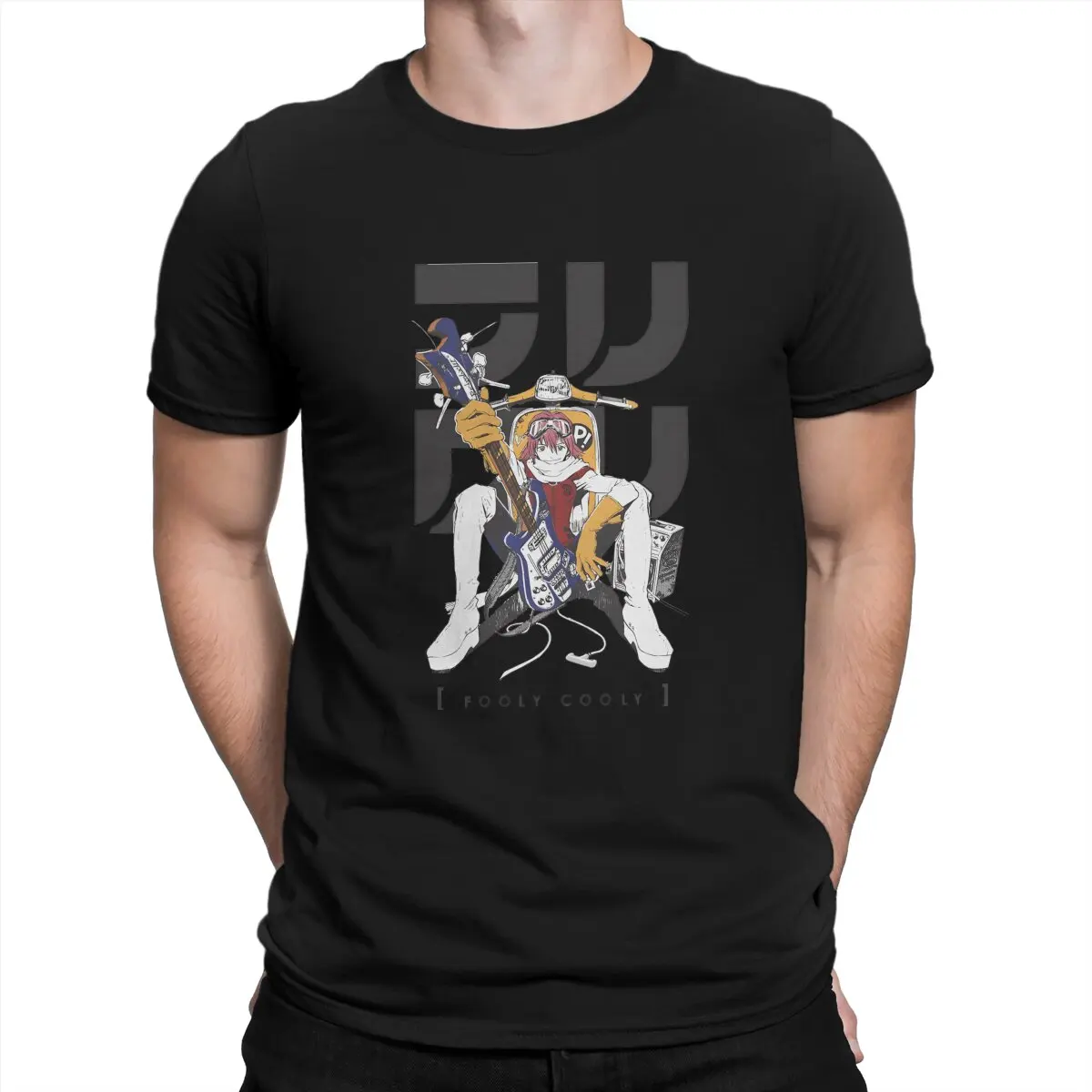 Men Fooly Cooly T Shirt FLCL Tops Awesome Short Sleeve Crewneck Tee Shirt Graphic T-Shirts