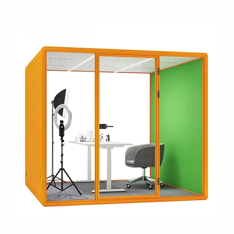Integrated Wiring Soundproof Booth Built-In Line Interface Acoustic Work Pod Wiring Layout For Office Electronic Machine Custom