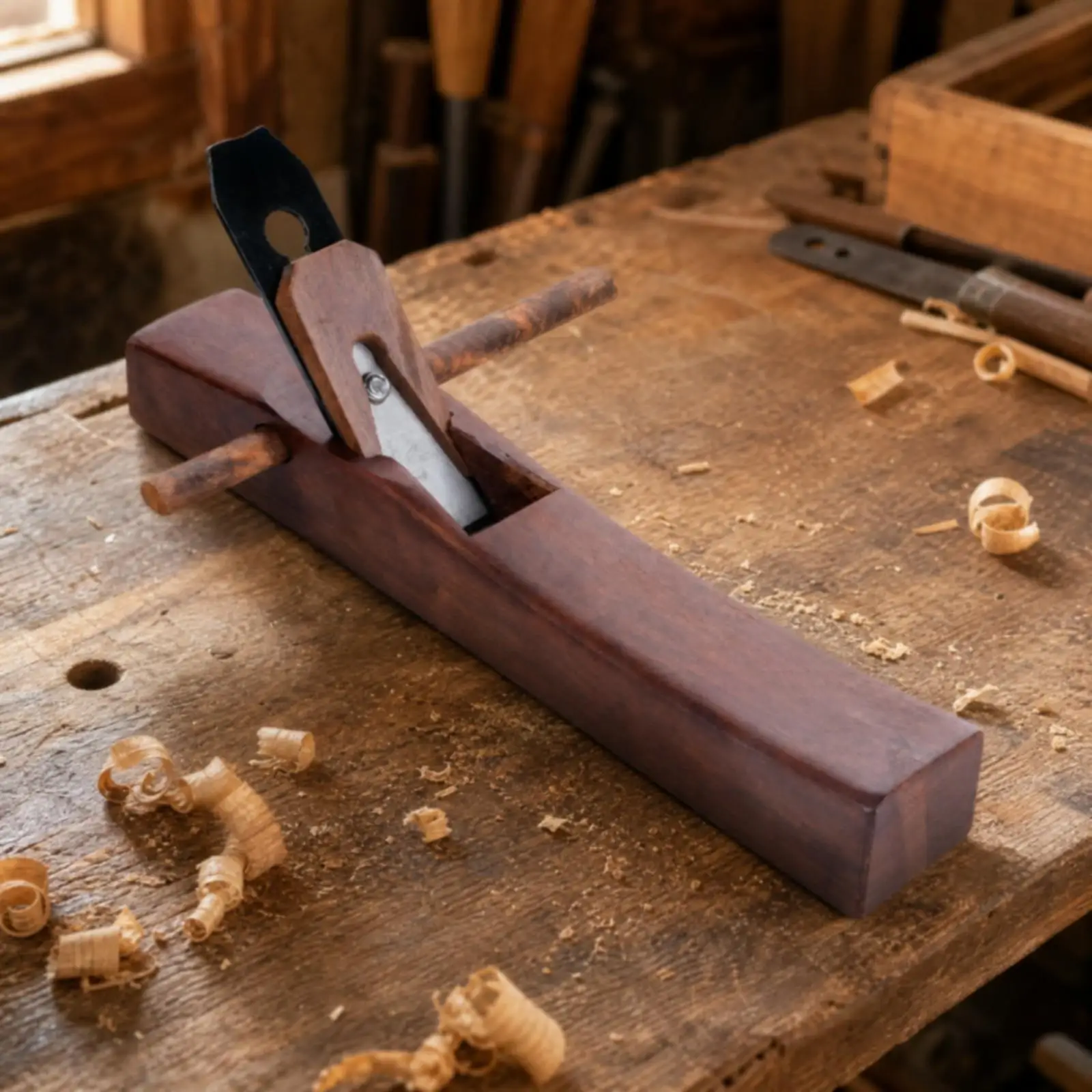 Hong HongStyle Hand Woodworking Plane Smooth Finish Hand Plane with Hardwood Body Long-Lasting Brass Strip Reinforced