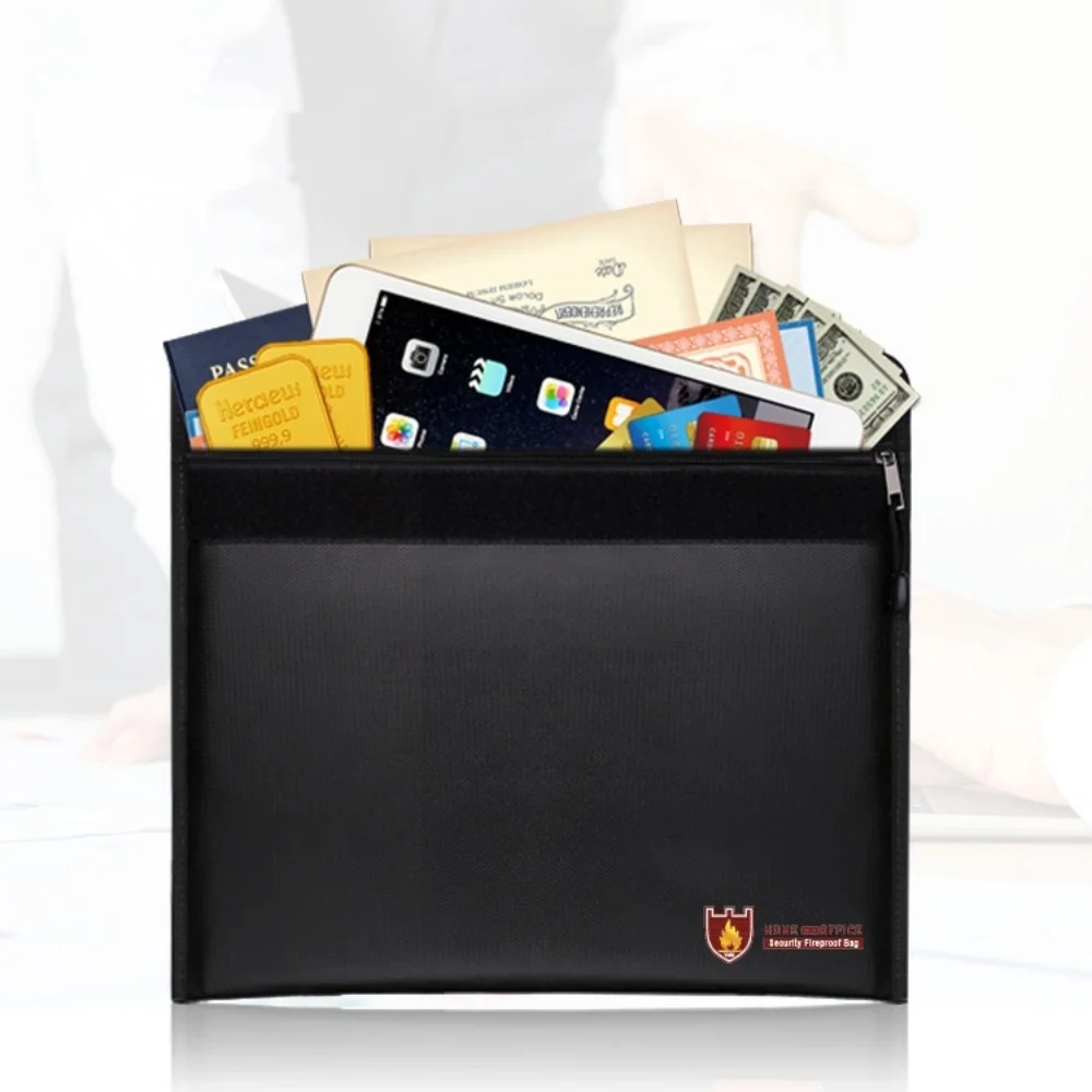 

Document Bag Fireproof Cash Passport Holder Fireproof Document Organizer Waterproof Waterproof File Bag For Legal Documents Home