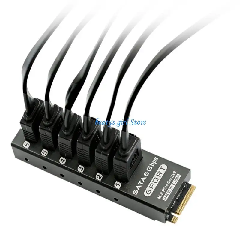 

C7AB 6 Port SATA3.0 Expansion Card From M.2 Slot With 16Gbps Bandwidth For PC