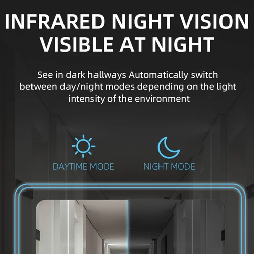 Imagen 2 del producto Timbre Visual WIFI Cámara Carga Solar Inalámbrica Visión Nocturna Impermeable Smart Home HD Timbre Intercomunicador Bidireccional Voz Blanco