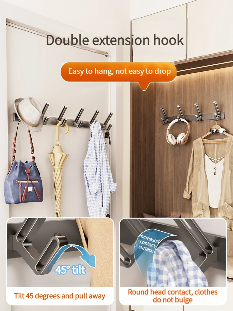 no drill hook wall hook clothes hook bathroom toilet space aluminum hanging on the wall door hanger