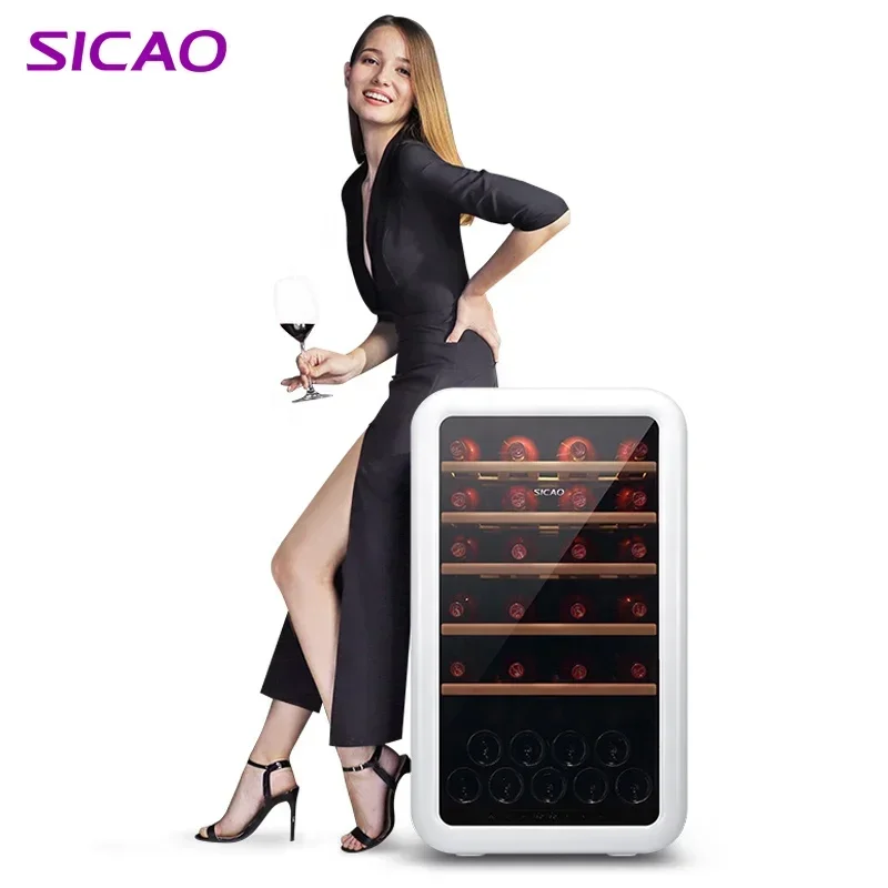 

Beverage Mini Storage Room Bar Sicao Single Bottle Glass Cooler Refrigerator Wine Retro