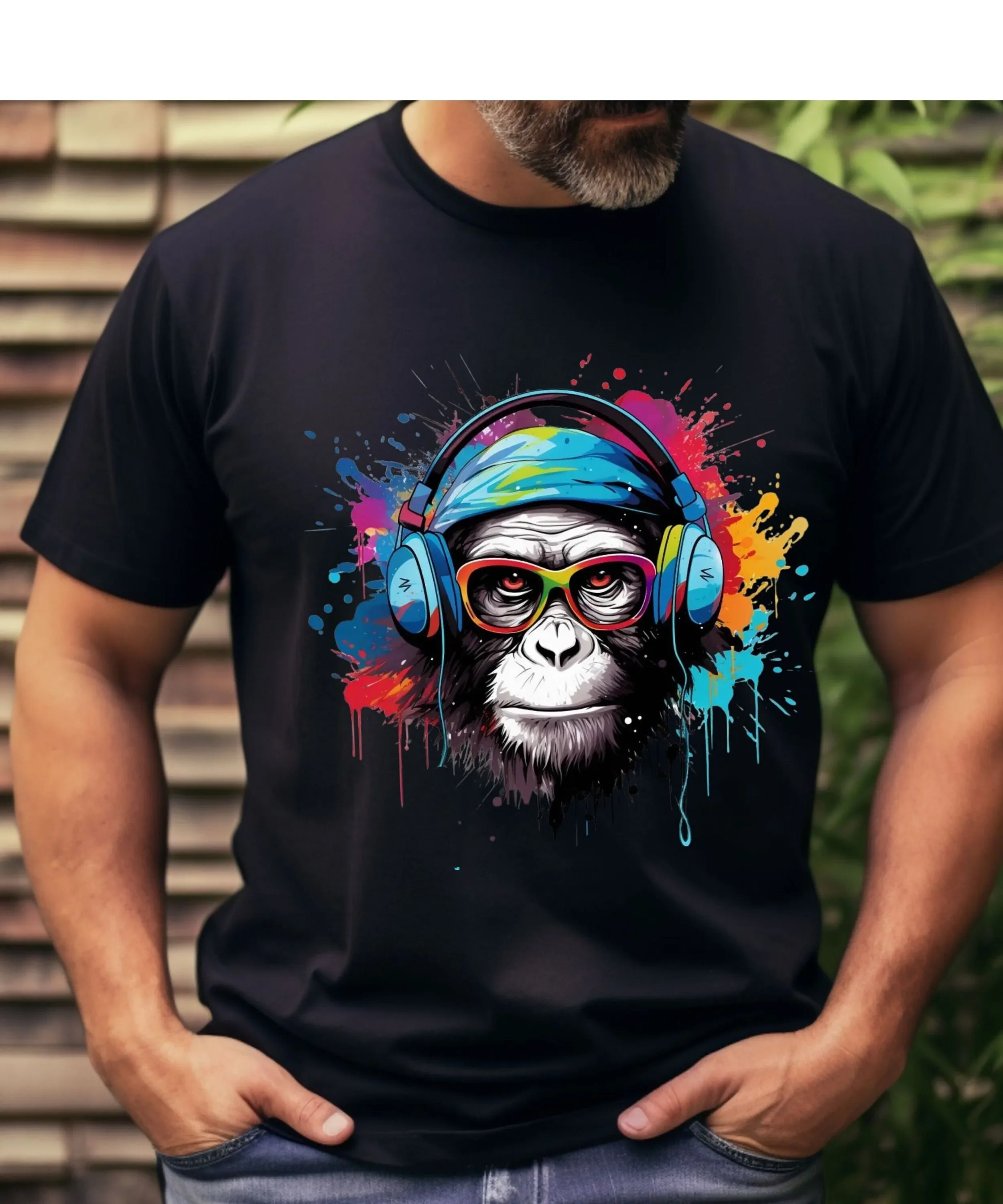 Monkey With Headpho…
