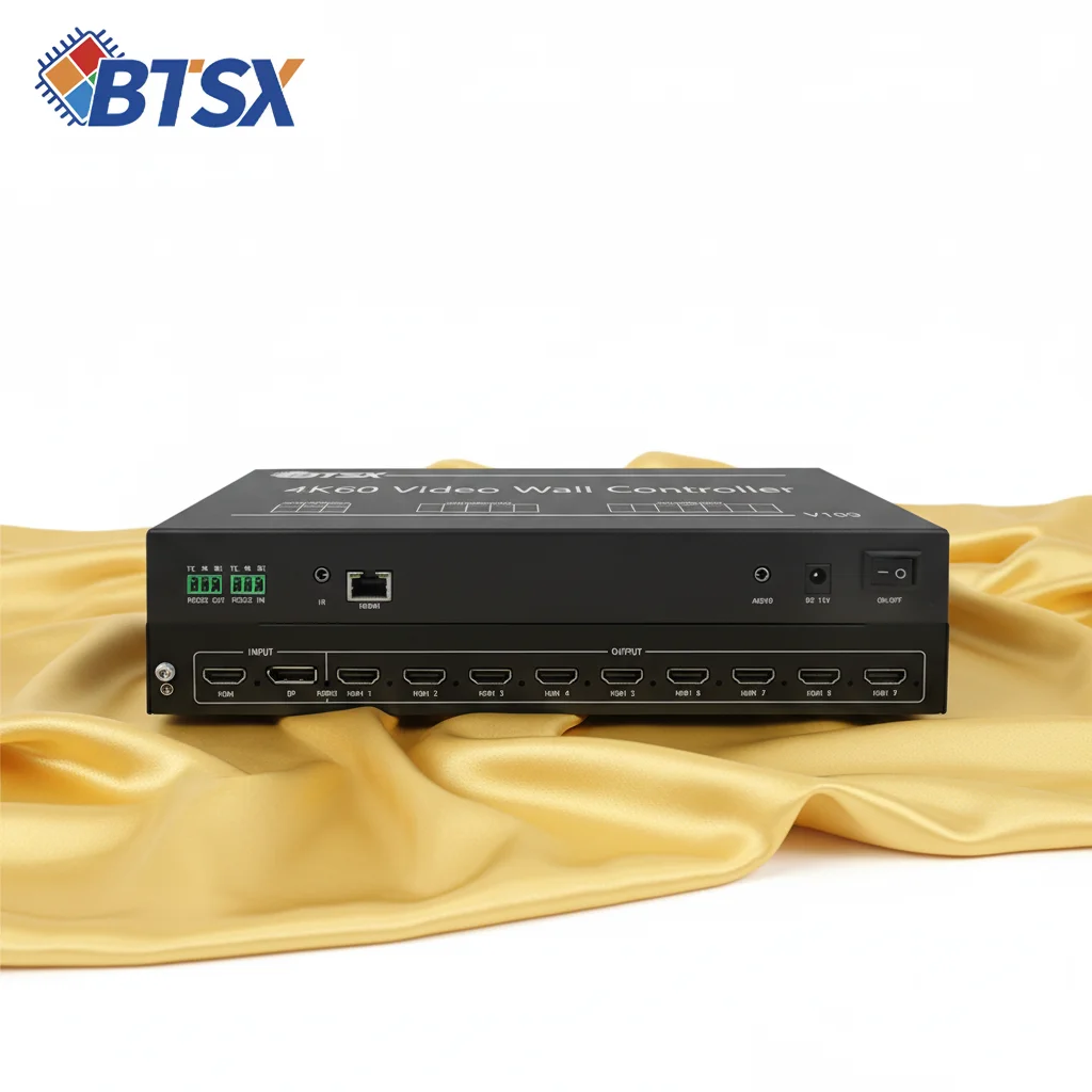 Bitvisus BIT-VWC-109 Splicing Processor,1x6 1x7 1x8 1x9 2x2 2x3 3x3 Splicing Modes,4K60Hz Input,9 HDMI Outputs & 180° Rotation