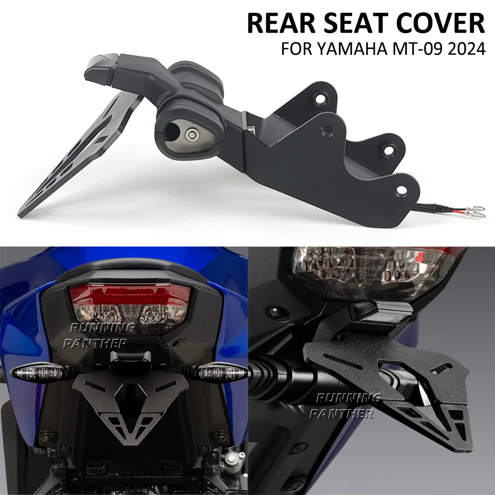 

FOR YAMAHA MT-09 MT09 2024 Motorcycle Rear Short Tail Stock License Plate Holder Tailstock Frame Bracket Kit