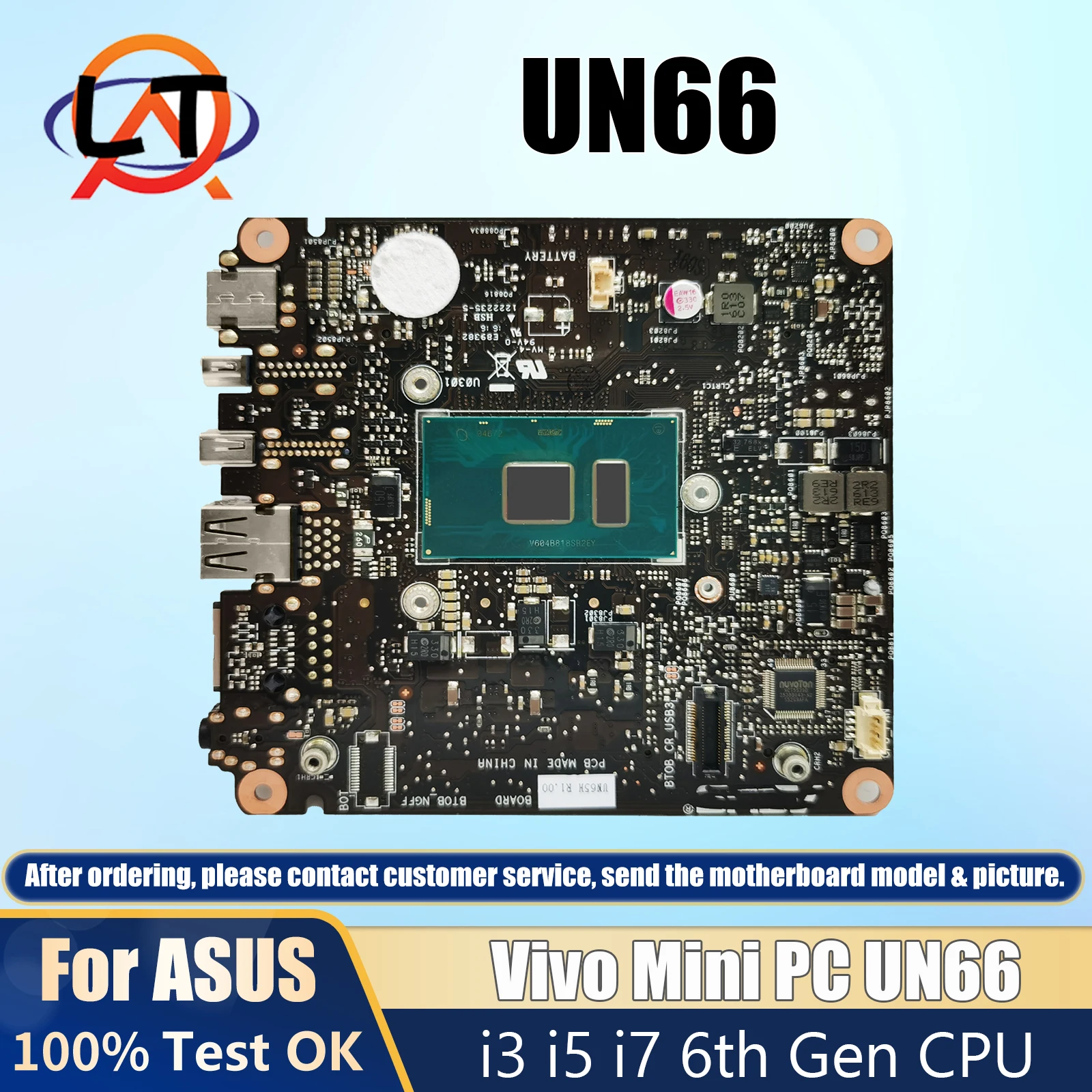 

UN66 notebook Mainboard For ASUS Vivo Mini PC UN66 Mini HD Computer Motherboard With i3 i5 i7 6th Gen CPU DDR4