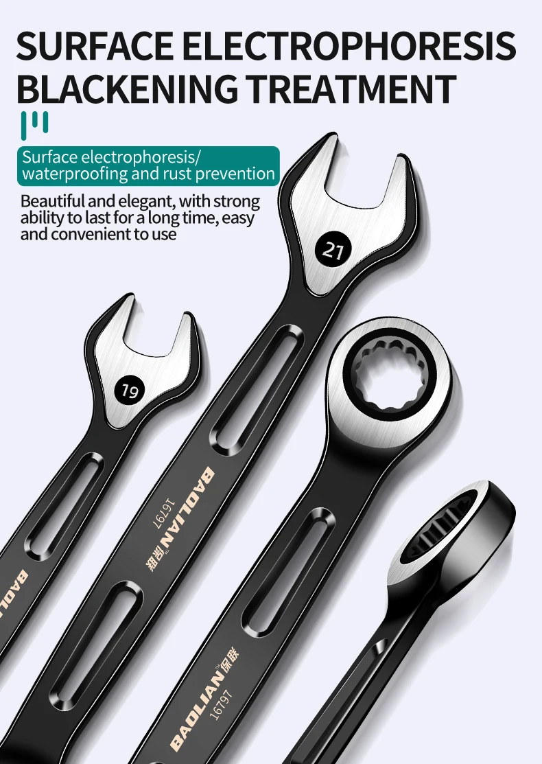 6mm-22mm Ring-maulschlüssel Dual-zweck Schlüssel arbeitssparende Anti Slip Metric Universal Spanner Für Auto reparatur Hand Werkzeug – Detail 5