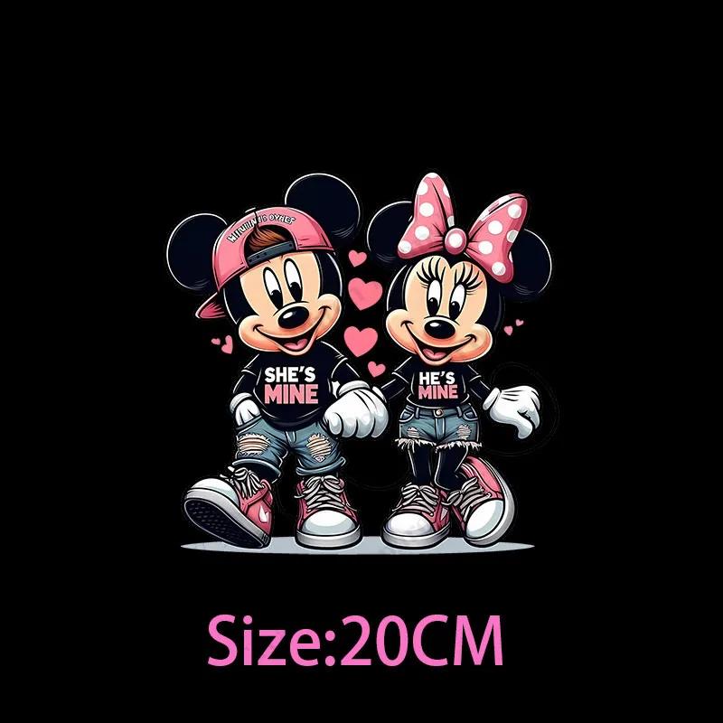 Mickey Minnie Mouse Patches Heat Transfers for Clothes Iron on Transfers Clothing Patch on Clothes DIY T-shirt Hoodie Accessory