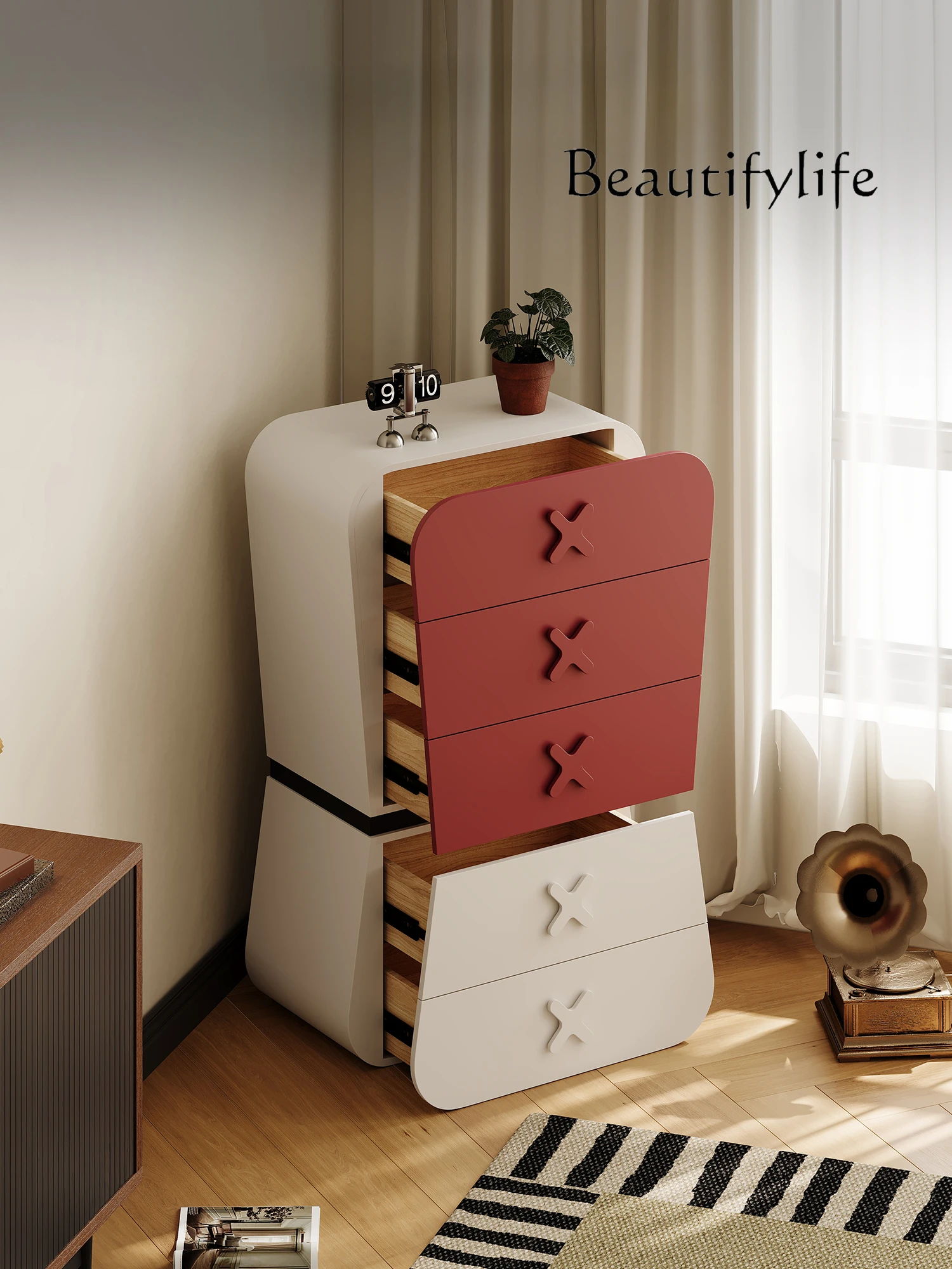 Italian Minimalist Chest of Drawers European Entry LUX Designer Model Locker Modern Living Room Wall Storage Cabinet