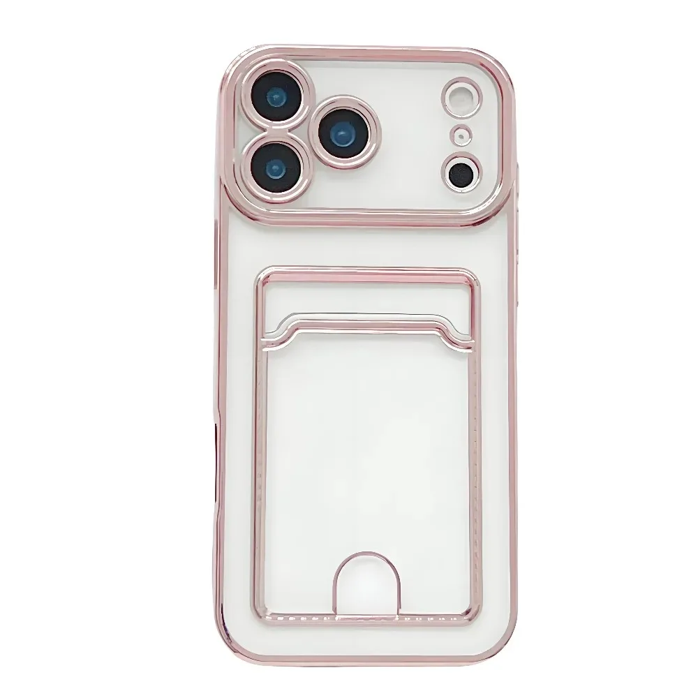 حافظة بطاقات عصرية لهاتف آيفون 17 16 15 14 13 12 11 Pro Max 17 محفظة بفتحة شفافة مضادة للصدمات غطاء مطلي ناعم #2