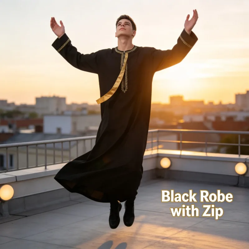Men Print Zip Round Neck Long Shirt TH811 Casual Streetwear Top