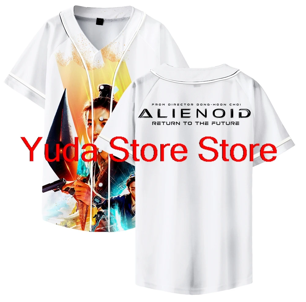 Alienoid: Return to the Future Merch 2024 Movie Baseball Jersey Top Shirt V-Neck Short Sleeve Shirt Women Men Streetwear Clothes