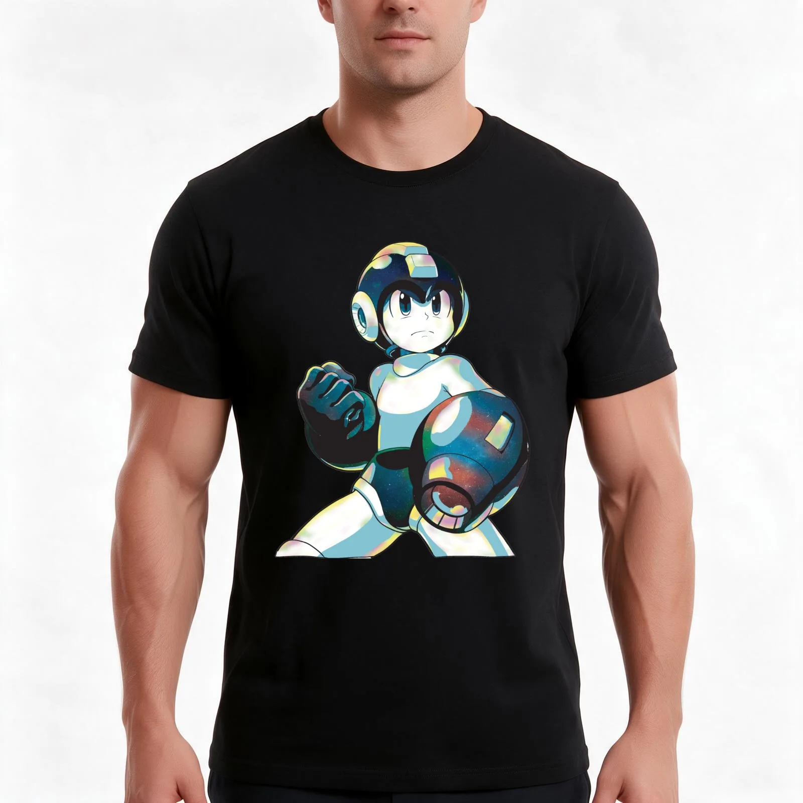Mega Man Mega Buster - Type A T-Shirt, Summer Casual Cotton Tee, Oversized Streetwear Tops, Vintage Graphic Print, 100% Cotton
