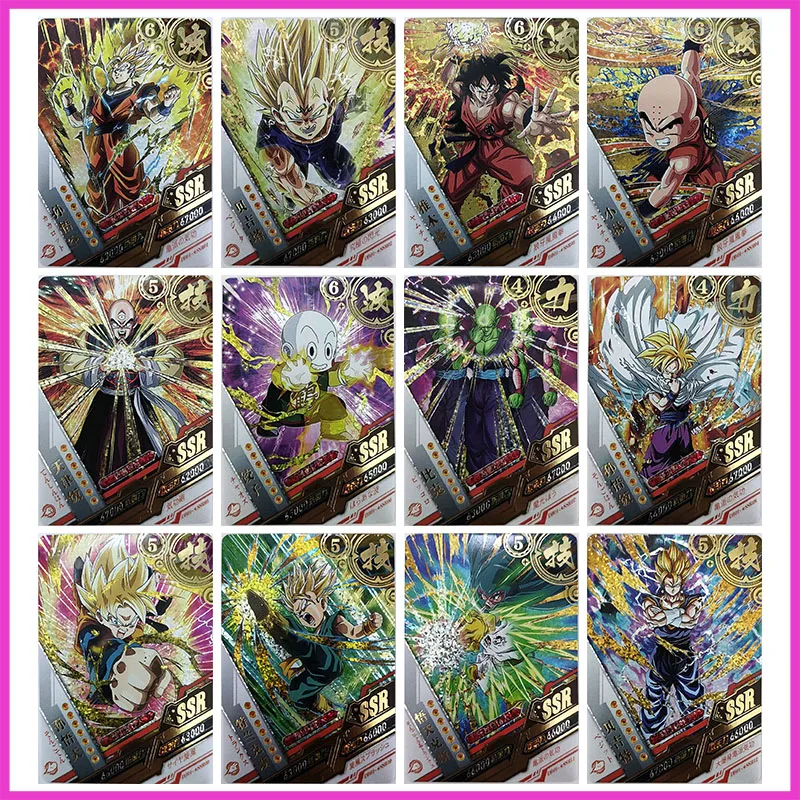 Anime Dragon Ball Rare SSR Refraction Game Collectible Cards Gotenks Piccolo krillin Son Gohan Toys for boys birthday present