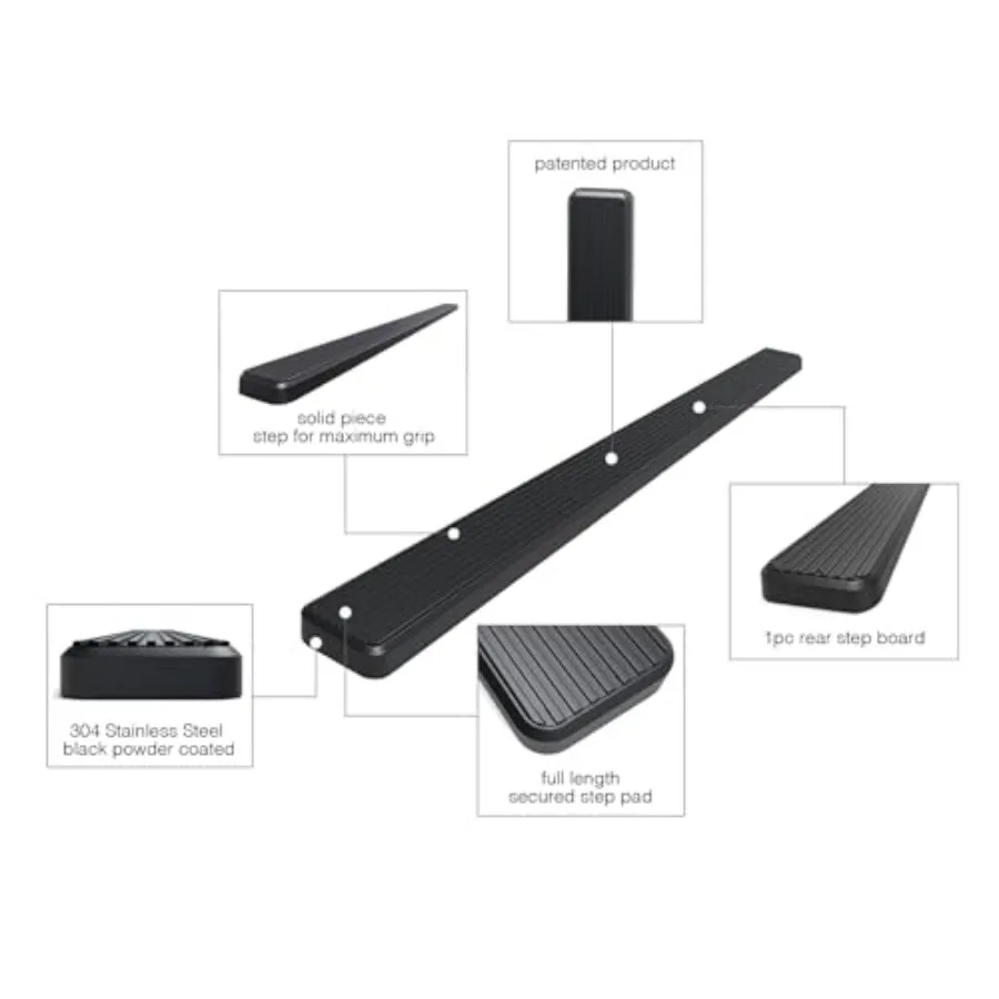 Rear Step 5in Matte Black Compatible with Ram Promaster 2014-2025 Full Size Van for Enhanced Access and Safety Durable Side Ste