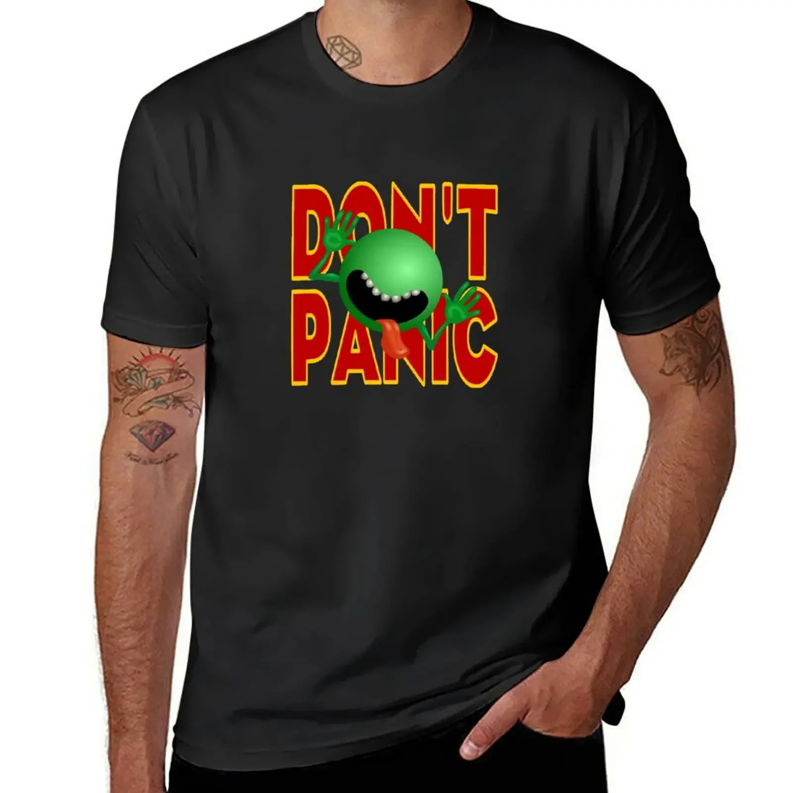 DON'T PANIC T-Shirt cute tops new edition aesthetic clothes hippie clothes fitted t shirts for men