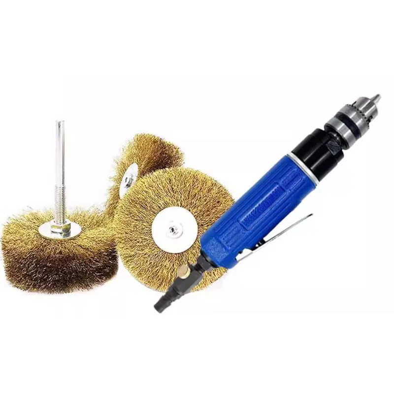 For metal polishing and rust removal - air grinder with 3 wire wheels