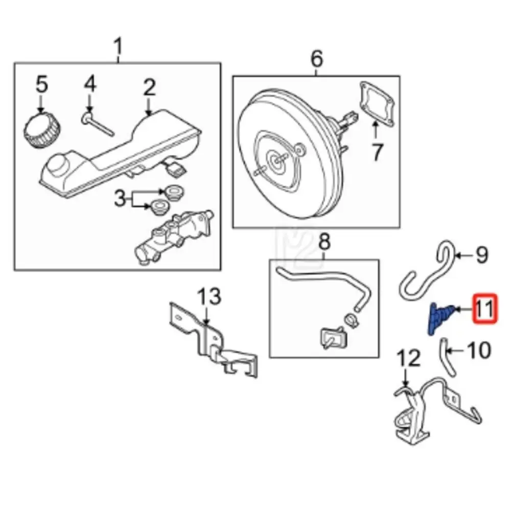 Power Brake Booster Adapter For Mazda CX9 2010-2015 Sport Grand Touring LF25-43-8Z0