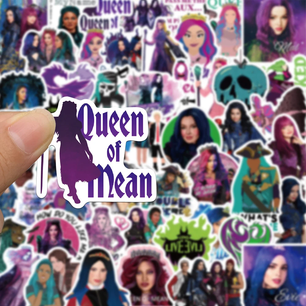 10/30/50pcs Disney Cartoon Stickers Descendants Decals DIY Laptop Luggage Phone Motorcycle Car Waterproof Sticker Children Toy