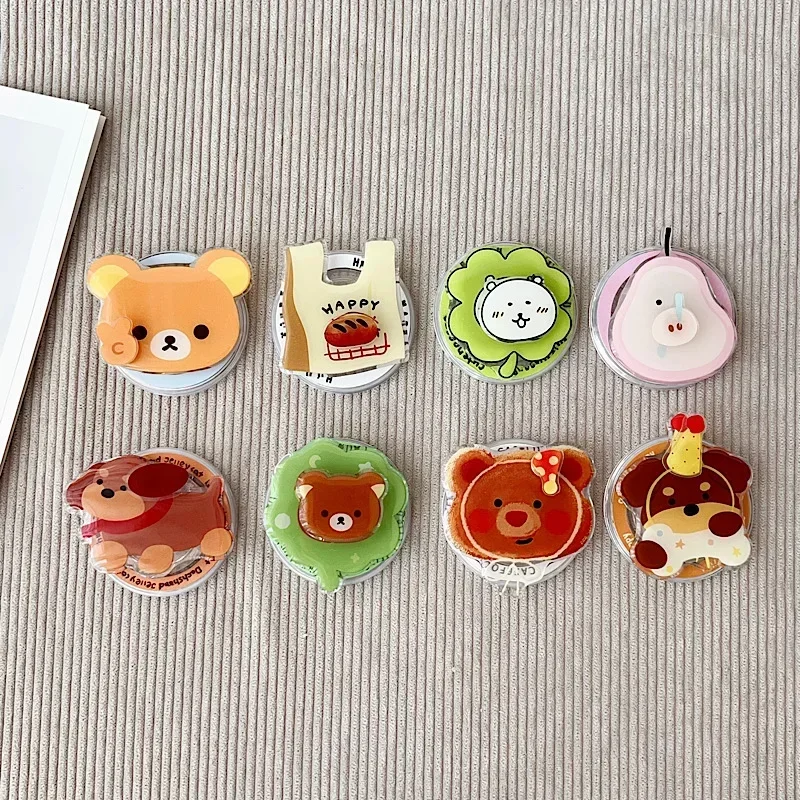 BX Ins Cartoon Animal Teddy Bear Suitable For Magsafe Magnetic Mobile Phone Rotation Stand Folding Telescopic Stand New Model