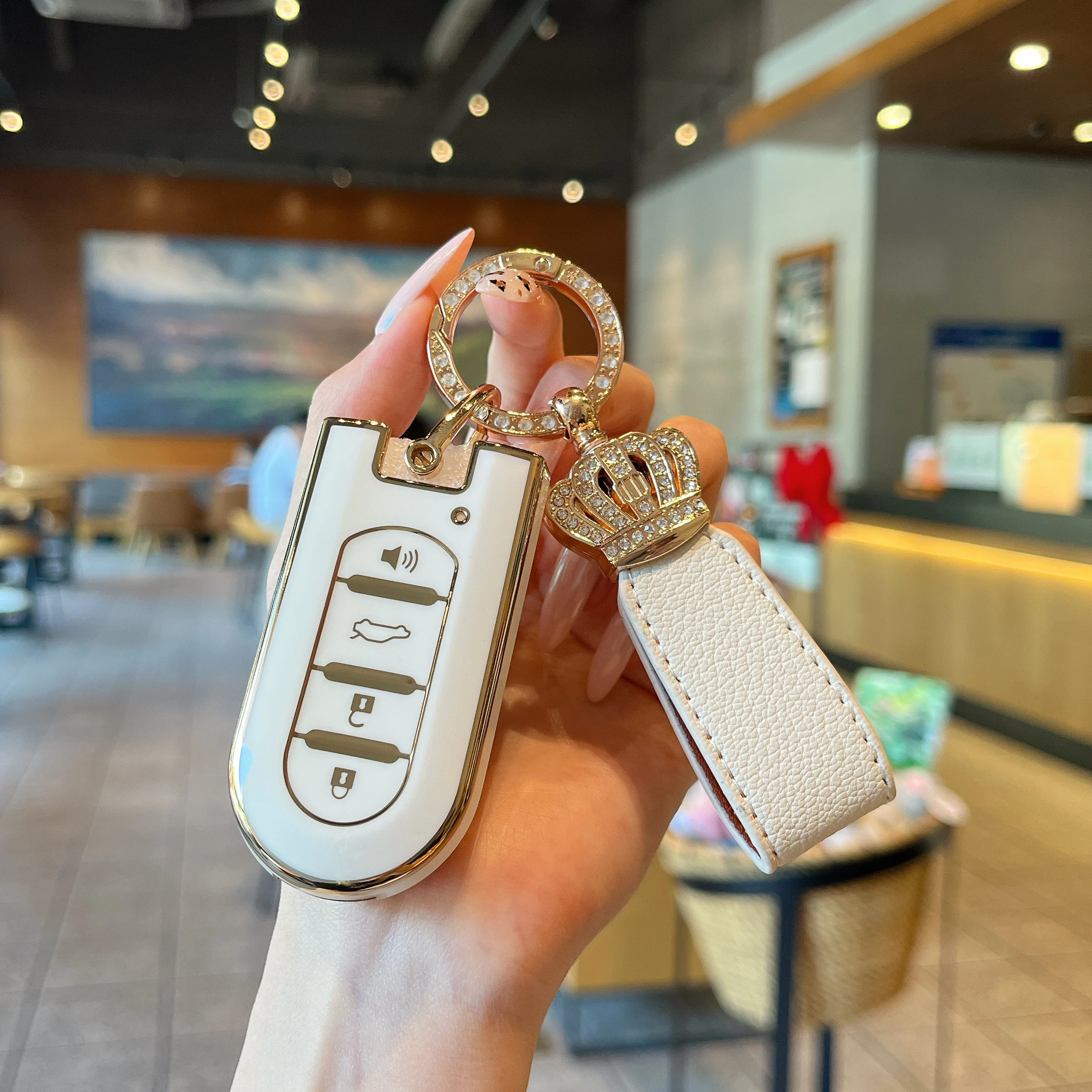 

Чехол из ТПУ для дистанционного ключа автомобиля с кожаным брелоком для Toyota Rush Daihatsu Tanto LA600S LA800S LA610S LA150S Perodua, чехол для ключей