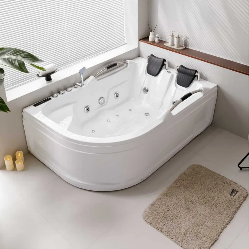 Factory Direct Sector Double Armrest Couple Bathtub Adult Surfing Constant Temperature Heating Bathtub Hotel Dropshipping