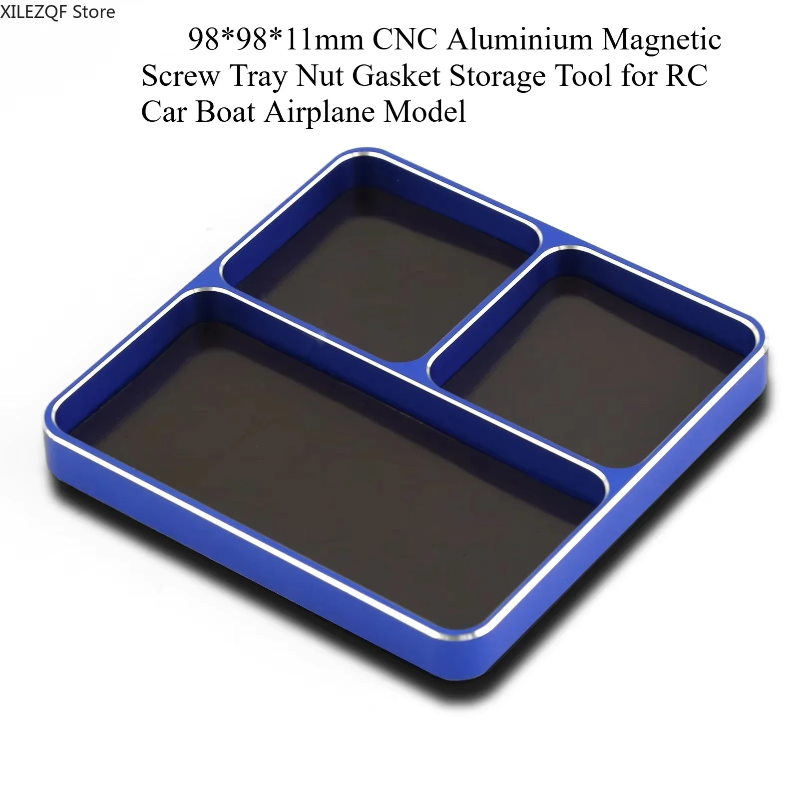 

98*98*11mm CNC Aluminium Magnetic Screw Tray Nut Gasket Storage Tool for RC Car Boat Airplane Model