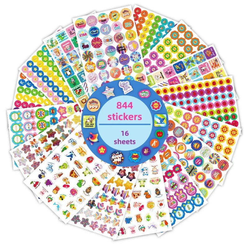 

Encouragement Stickers 844 Reward Stickers Inspiring Cartoon English Children Teacher Reward Stickers