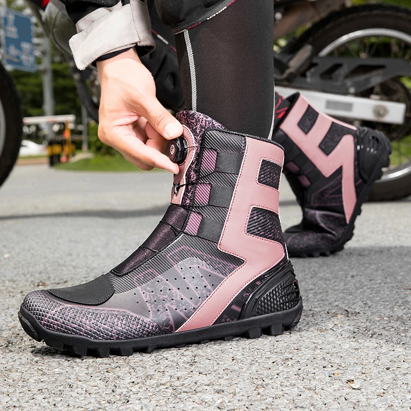 

Мотоциклетные профессиональные защитные ботинки для верховой езды, мужские новые четырехсезонные износостойкие противоскользящие внедорожные мотоциклетные ботинки