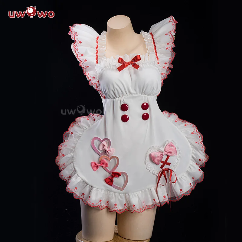LAST BATCH UWOWO Game Arknights Goldenglow Susie Party in the Garden Cosplay Costume with Bow Maid dress Pink Halloween costume