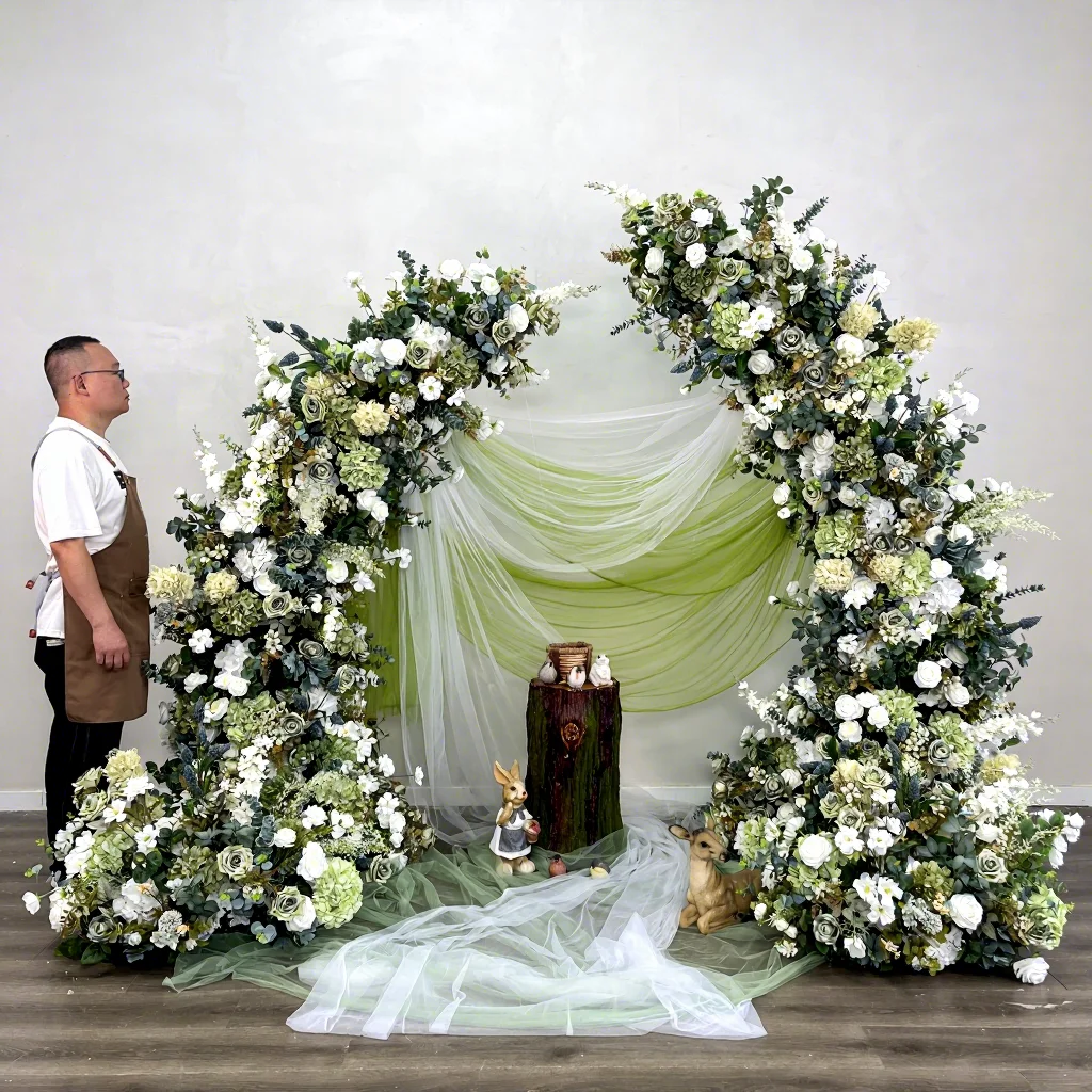 

New Design Spring Style Artificial Silk Flower Decoration Artificial Wildflower Flower Arch For Wedding Decoration